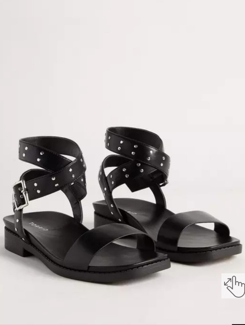 torrid Black Studded Ankle Wrap Sandals